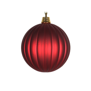 BURGUNDY MATTE PLEATED ORNAMENTS (IN STOCK)