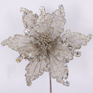CHRISTMAS LACE POINSETTIA CLIP (IN STOCK)