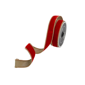 Buy red-and-gold 2 TONE VELVET 1" (IN STOCK)