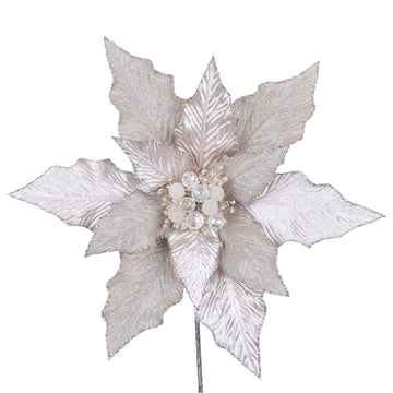 Buy platinum FESTIVE POINSETTIA STEM (IN STOCK)