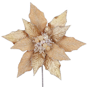 Buy gold FESTIVE POINSETTIA STEM (PREORDER)