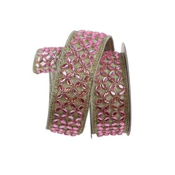 Buy dusty-rose MINI FLORAL JEWEL RIBBON (IN STOCK)
