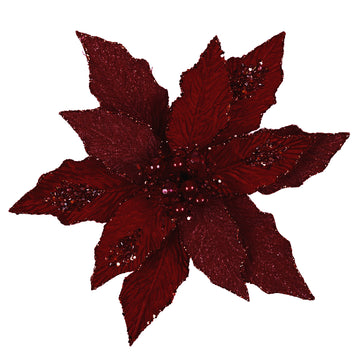 Buy burgundy FESTIVE POINSETTIA STEM (IN STOCK)