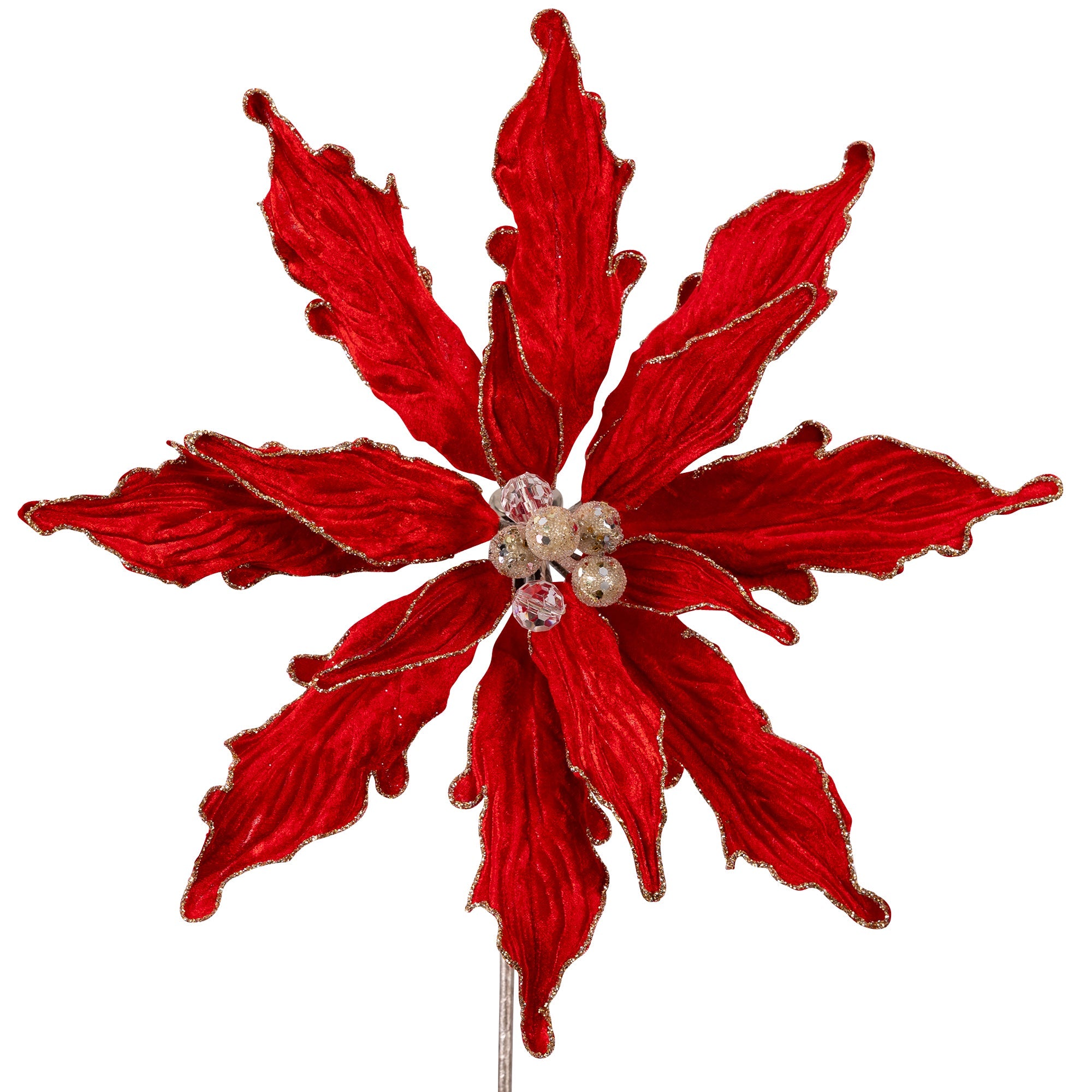 PLUSH POINSETTIA CLIP (IN STOCK)