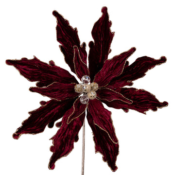 Buy burgundy PLUSH POINSETTIA STEM (PREORDER)