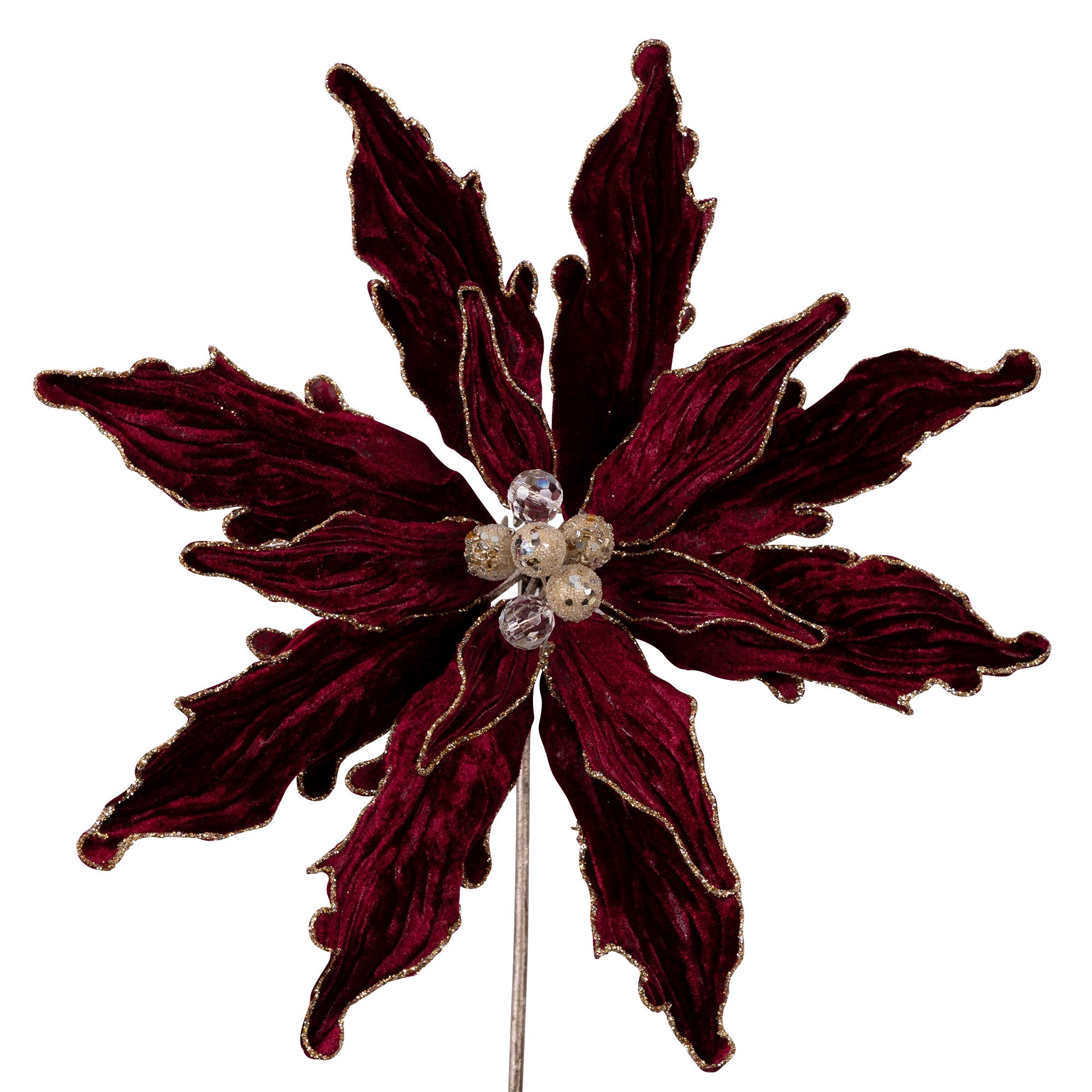 PLUSH POINSETTIA CLIP (IN STOCK)