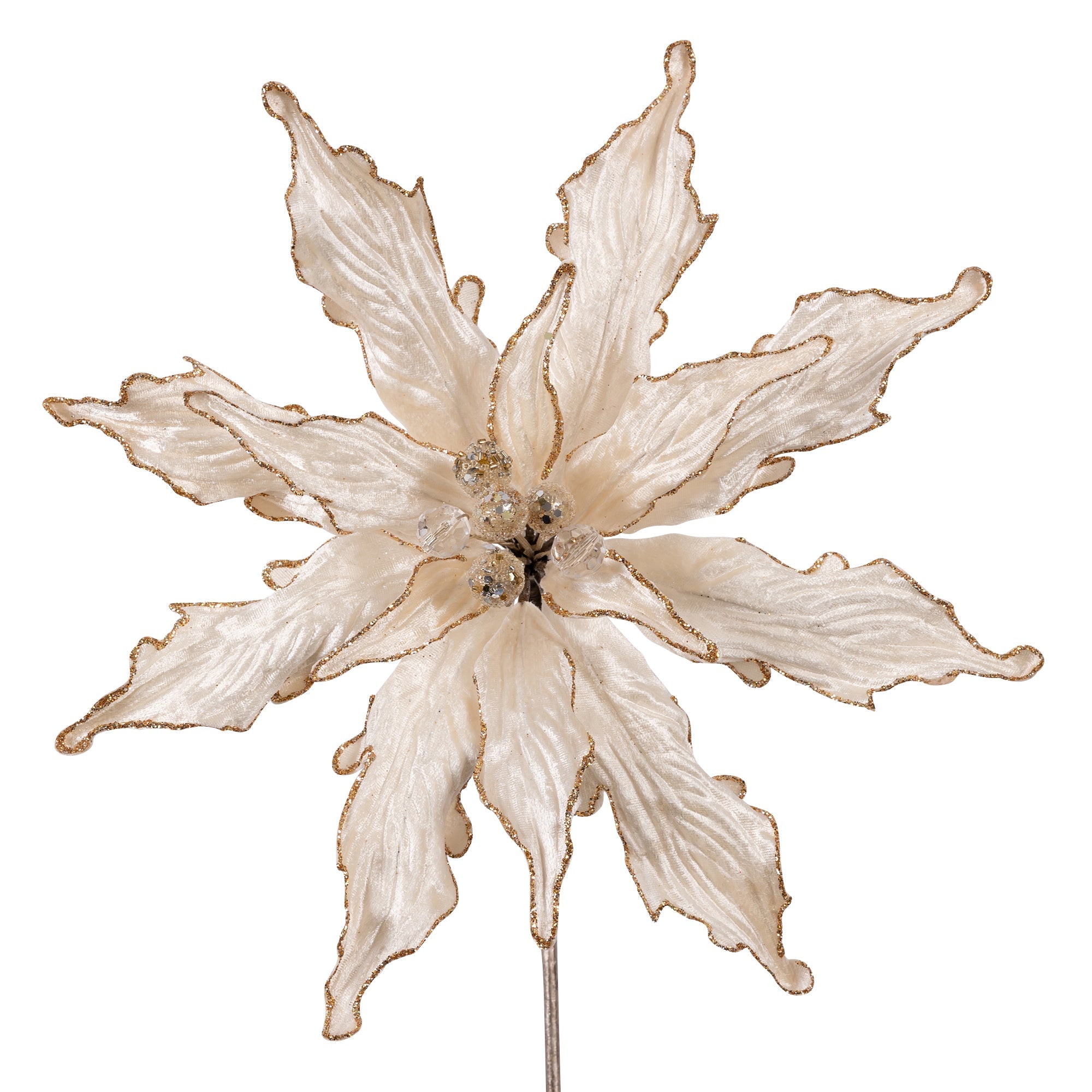 PLUSH POINSETTIA CLIP (IN STOCK)