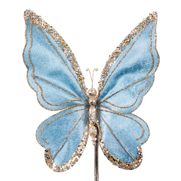 Buy steel-blue PLUSH BUTTERFLY CLIP (IN STOCK)