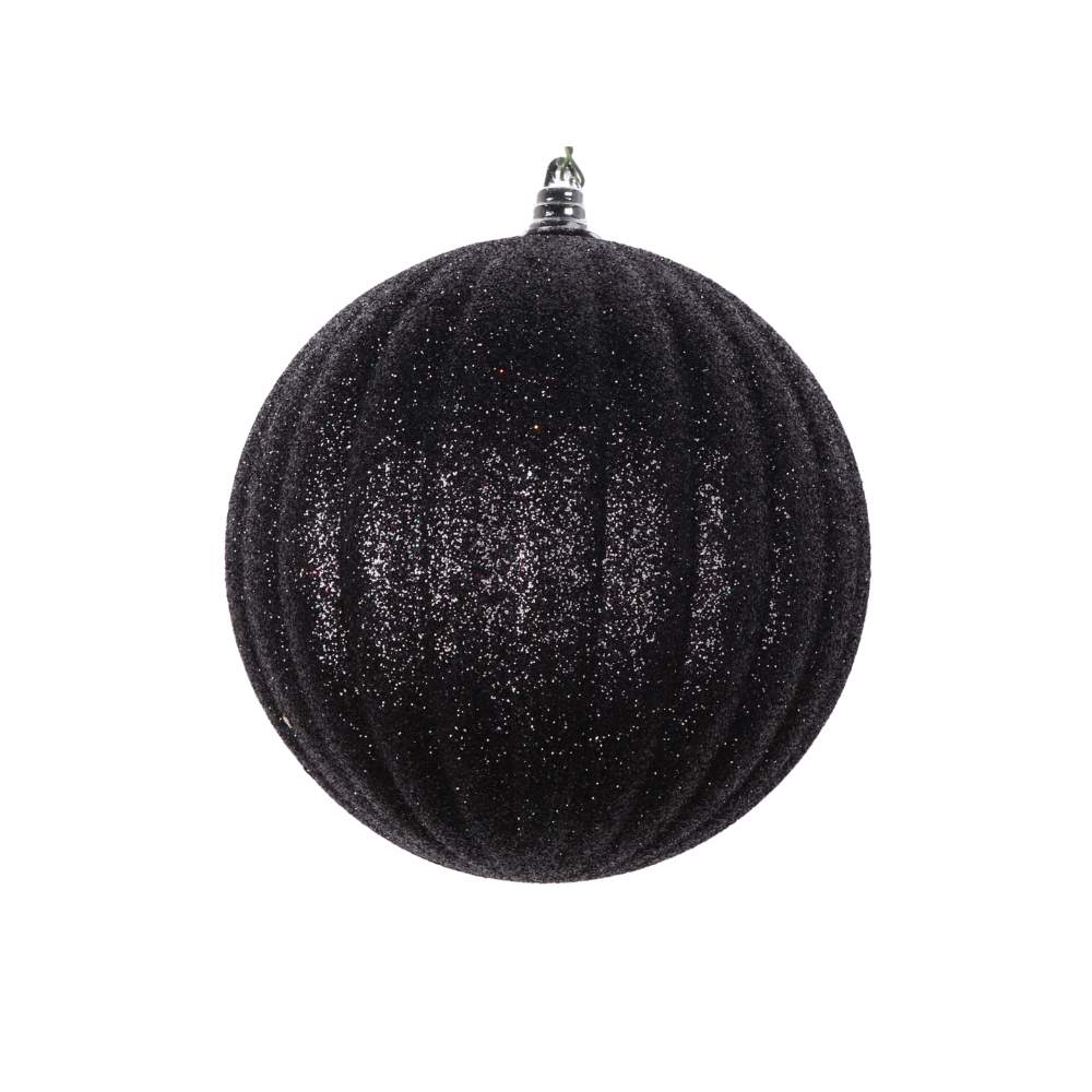 BLACK GLITTER PLEATED ORNAMENTS (PREORDER)