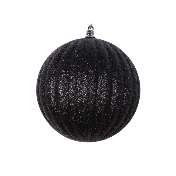 BLACK GLITTER PLEATED ORNAMENTS (PREORDER)