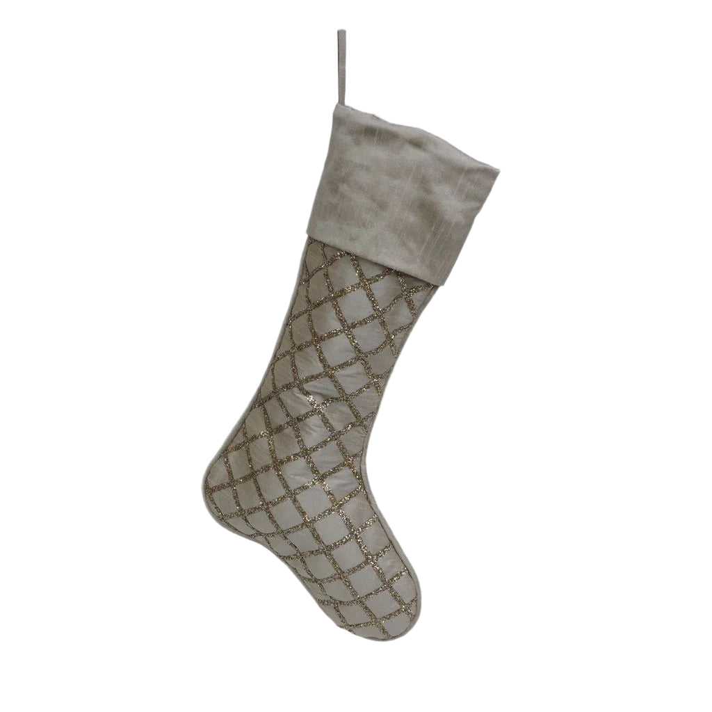 GLITTER LATTICE STOCKING (IN STOCK)