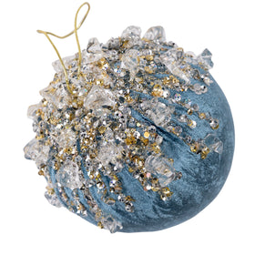Buy steel-blue VELVET BEJEWELED BALL (IN STOCK)