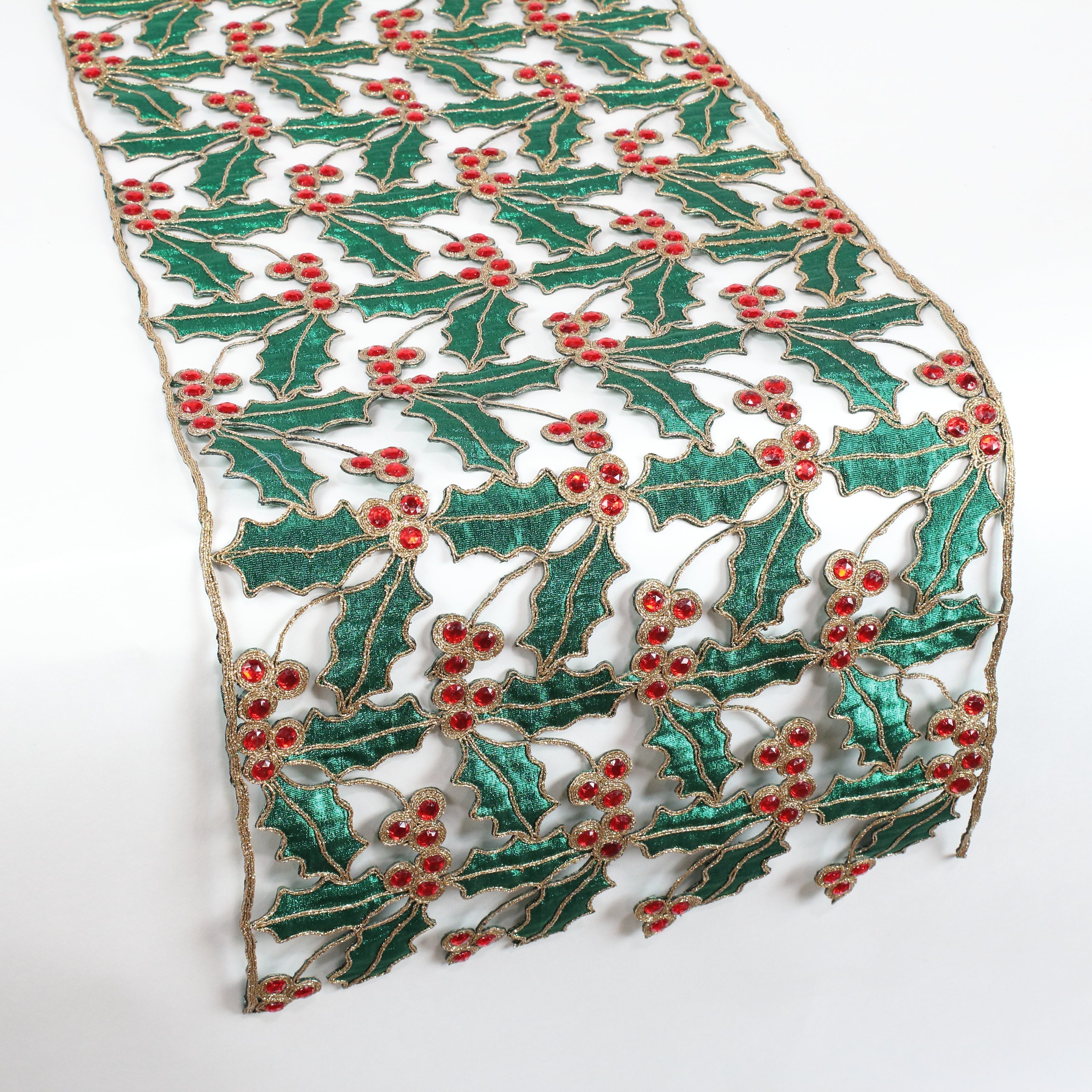 Buy emerald-gold HOLLY LACE RUNNER (IN STOCK)