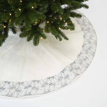 Buy white-and-silver HOLLY LACE TREE SKIRT (IN STOCK)