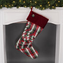 PLEATED PLAID BODY AND VELVET CUFF STOCKING (PREORDER)-2
