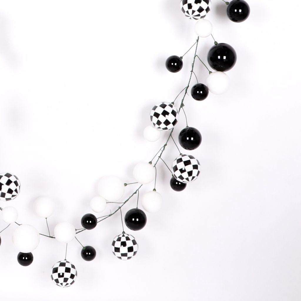 Buy black-and-white IRIDESCENT BALL GARLAND 10&#39; (IN STOCK)