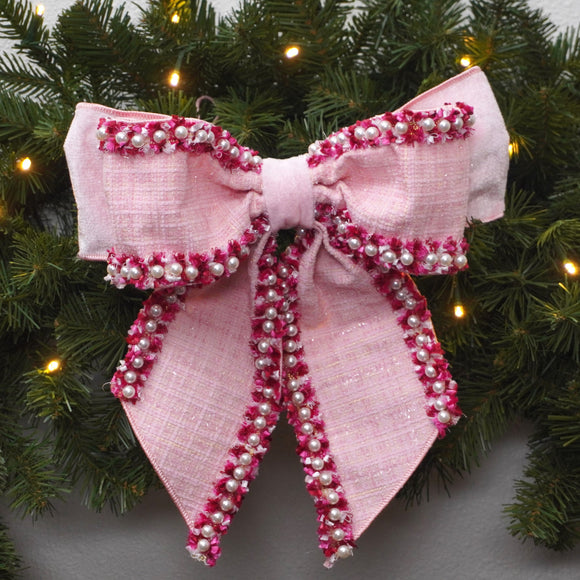 CHENILLE PEARL BOW (IN STOCK)