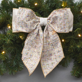 TINSEL TWEED BOW (IN STOCK)