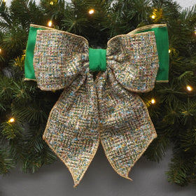 Buy green TINSEL TWEED BOW (PREORDER)