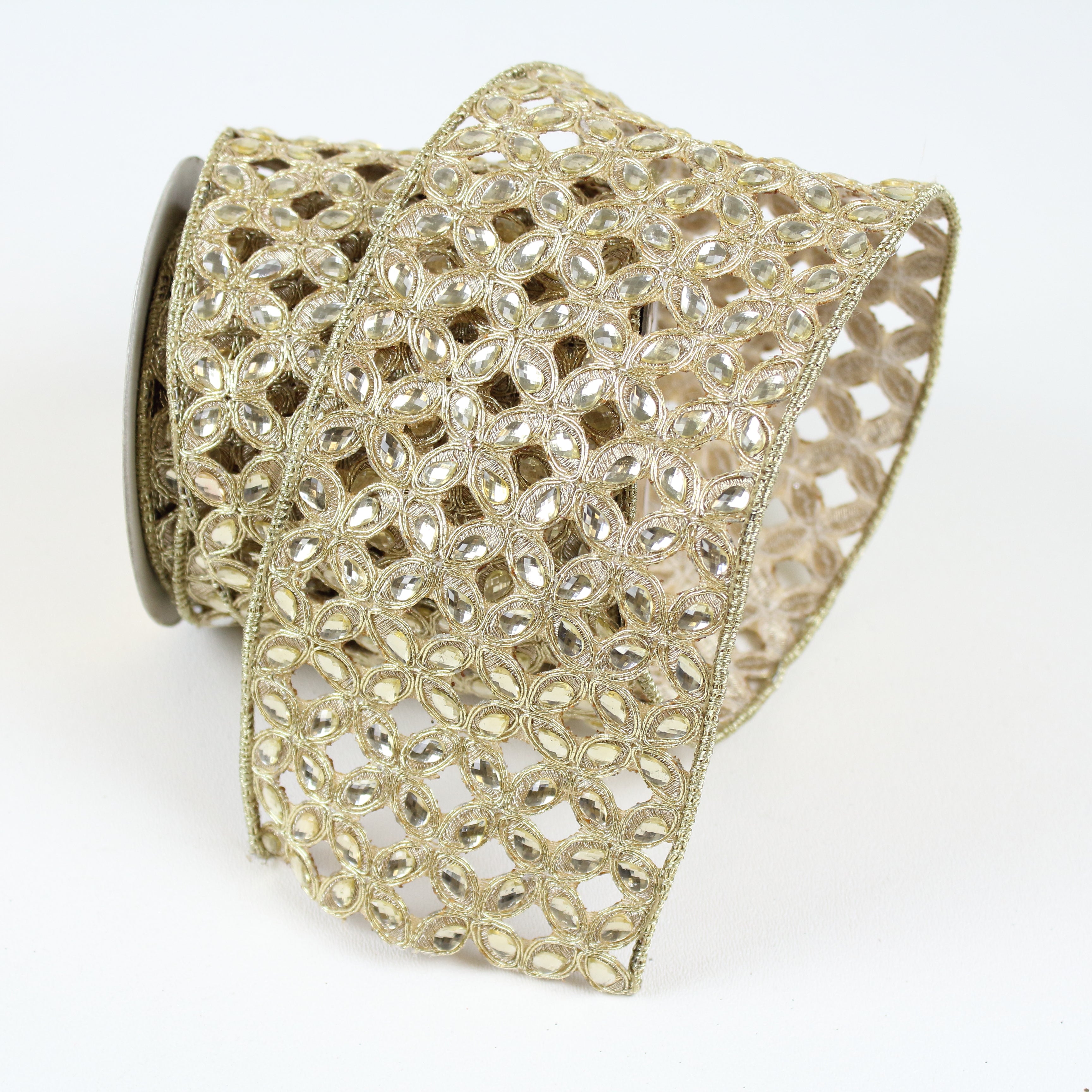 CHRISTMAS JEWELED FLOWERS LACE (PREORDER)