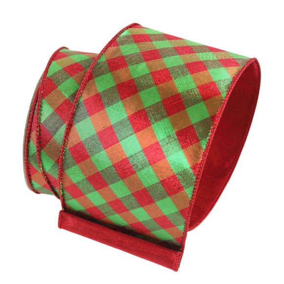 metallic checker ribbon