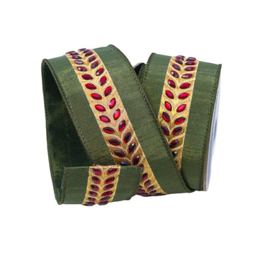 Buy olive-ruby CHEVRON JEWEL RIBBON (IN STOCK)