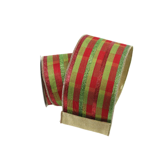 GLITZY PLAID RIBBON (IN STOCK)