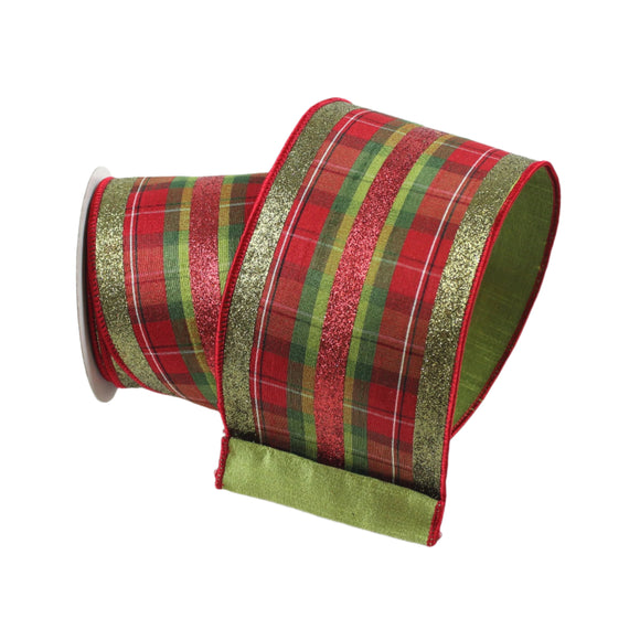 GLITZY PLAID RIBBON (IN STOCK)