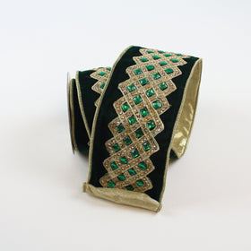 Buy emerald VELVET BEJEWELED LATTICE (IN STOCK)