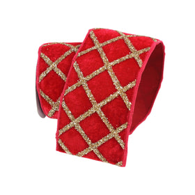 Buy red VELVET GLITTER LATTICE (PREORDER)