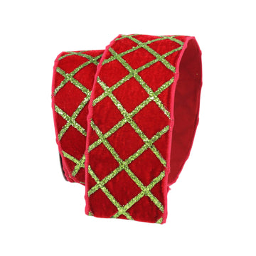 Buy red-and-lime VELVET GLITTER LATTICE (PREORDER)