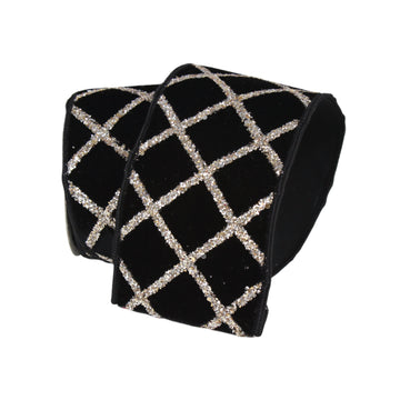 Buy black VELVET GLITTER LATTICE (IN STOCK)