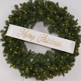 Buy ivory EMBROIDERED CHRISTMAS BANNER (PREORDER)