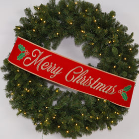 Buy red-and-gold HOLLY CHRISTMAS BANNER (PREORDER)