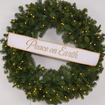Buy white-and-gold PEACE ON EARTH BANNER (PREORDER)