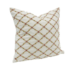 Buy ivory FLORAL JEWEL PILLOW (IN STOCK)