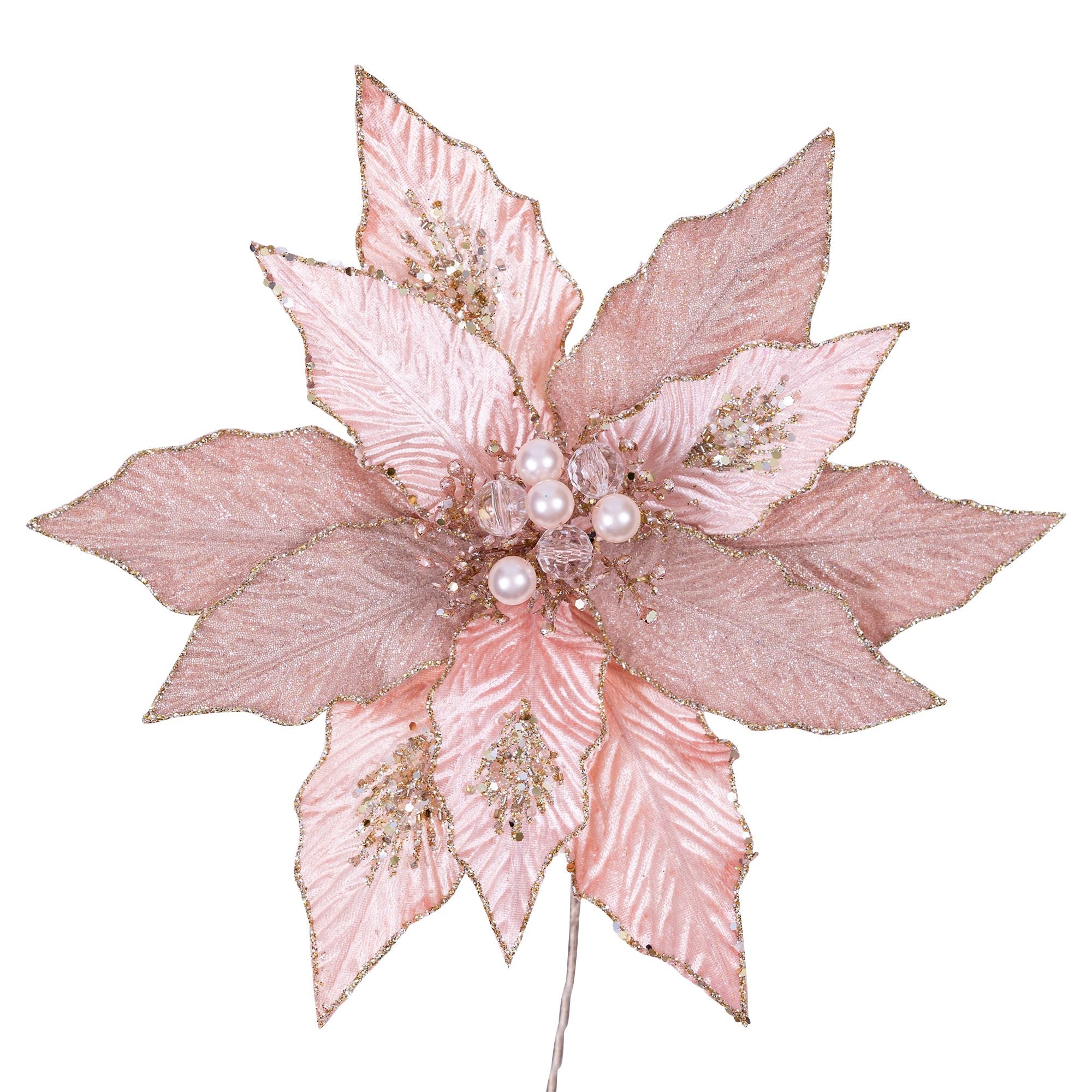 FESTIVE POINSETTIA CLIP (IN STOCK)