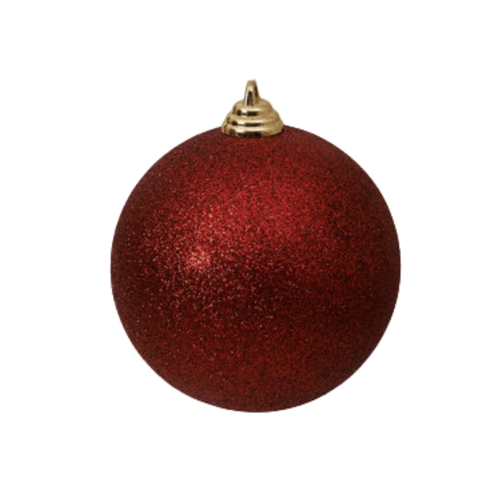 BURGUNDY GLITTER ORNAMENTS (IN STOCK)