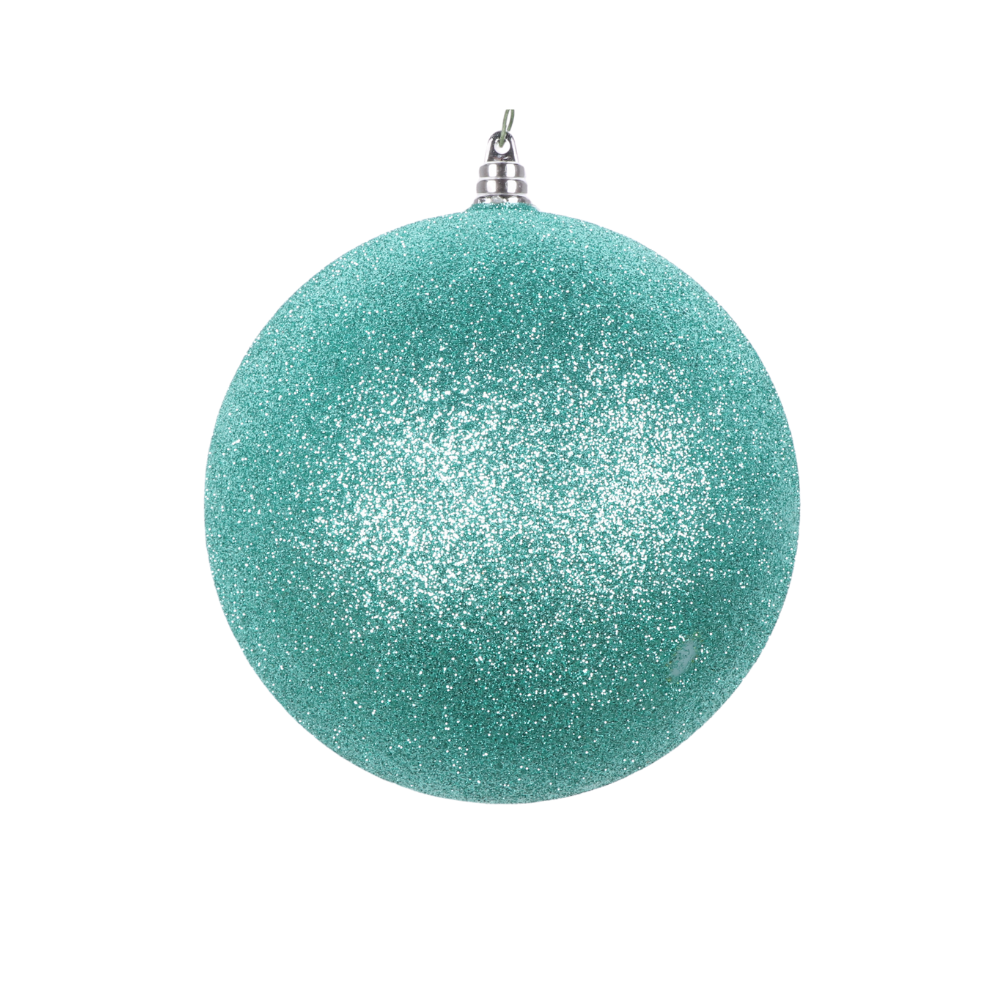 TEAL GLITTER ORNAMENTS (IN STOCK)