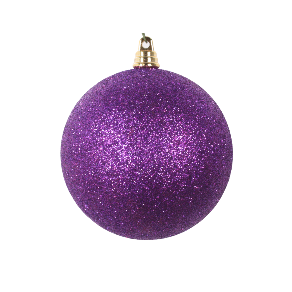 PURPLE GLITTER ORNAMENTS (IN STOCK)