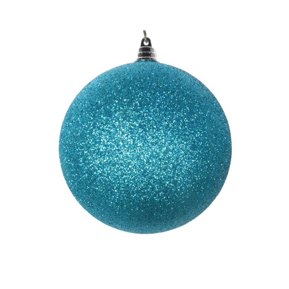 TURQUOISE GLITTER ORNAMENTS (IN STOCK)