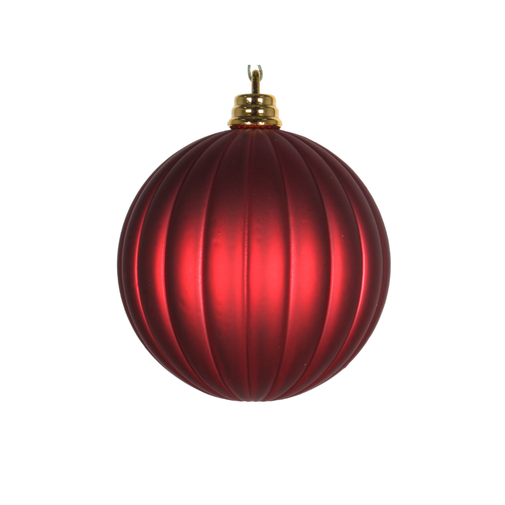 BURGUNDY MATTE PLEATED ORNAMENTS (PREORDER)