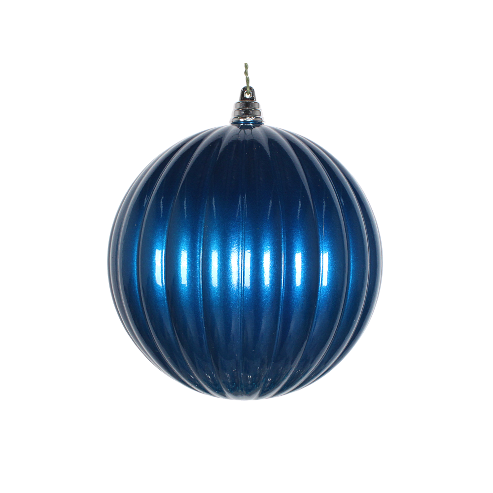 BLUE CANDY APPLE PLEATED ORNAMENTS (IN STOCK)