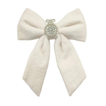 Buy ivory JEWEL FLEECE BOW (PREORDER)