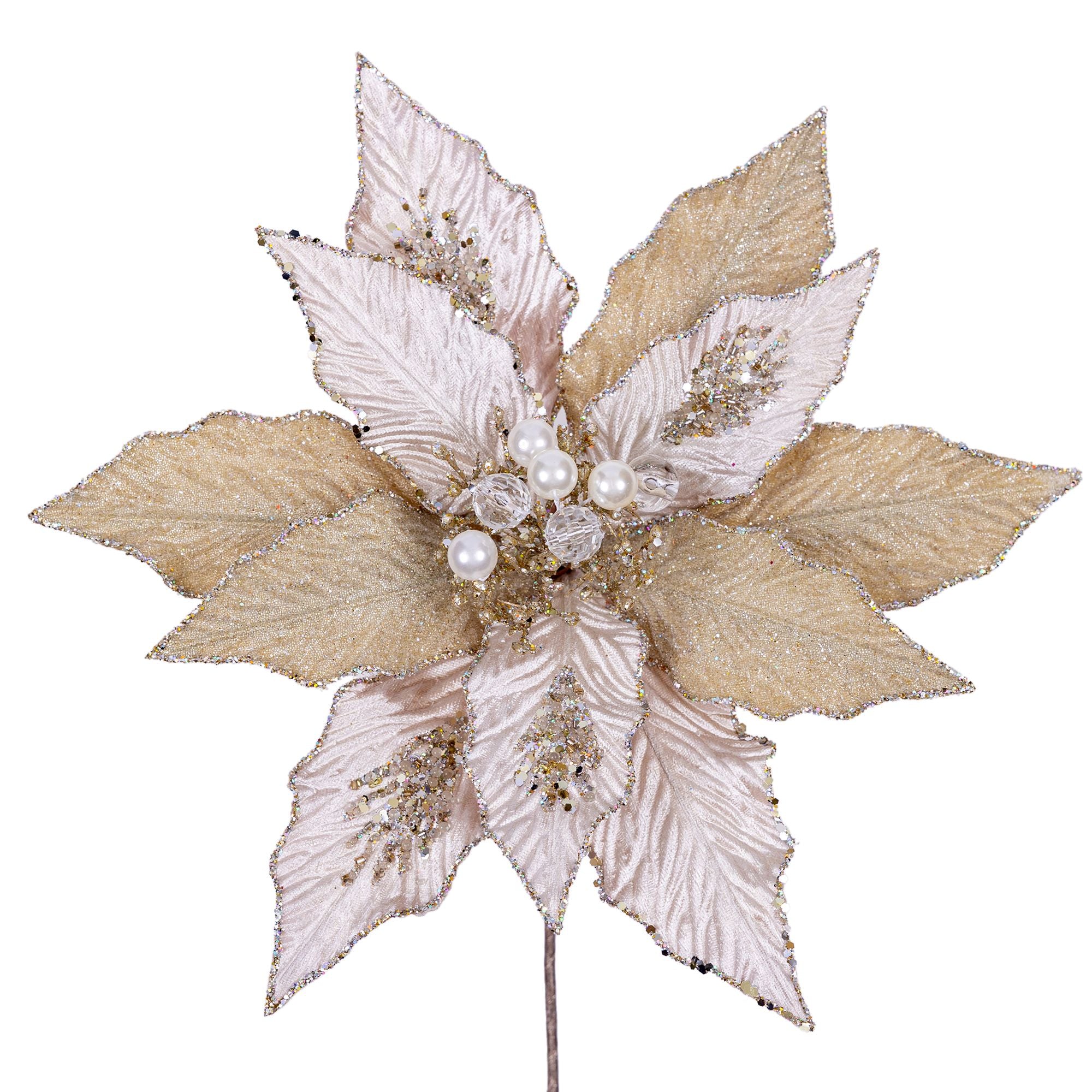 FESTIVE POINSETTIA CLIP (IN STOCK)