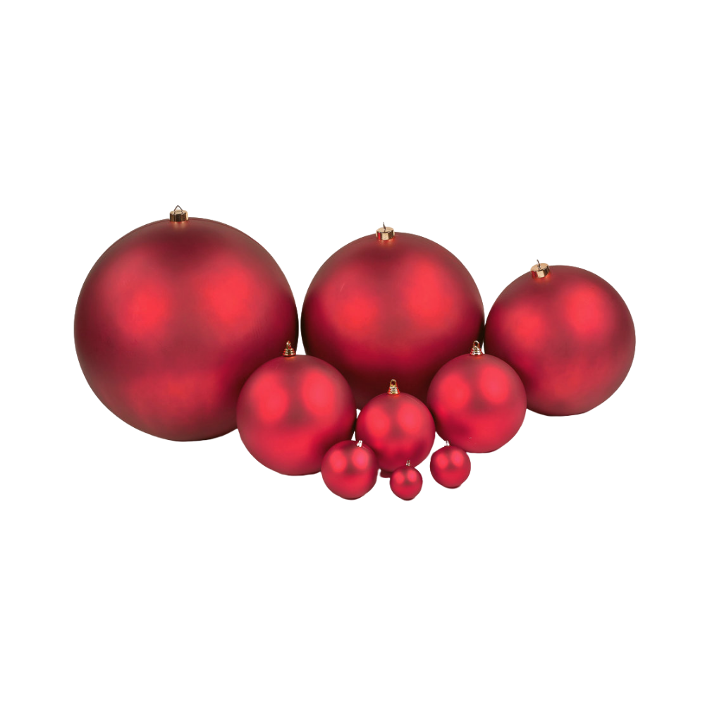 BURGUNDY MATTE ORNAMENTS (IN STOCK)
