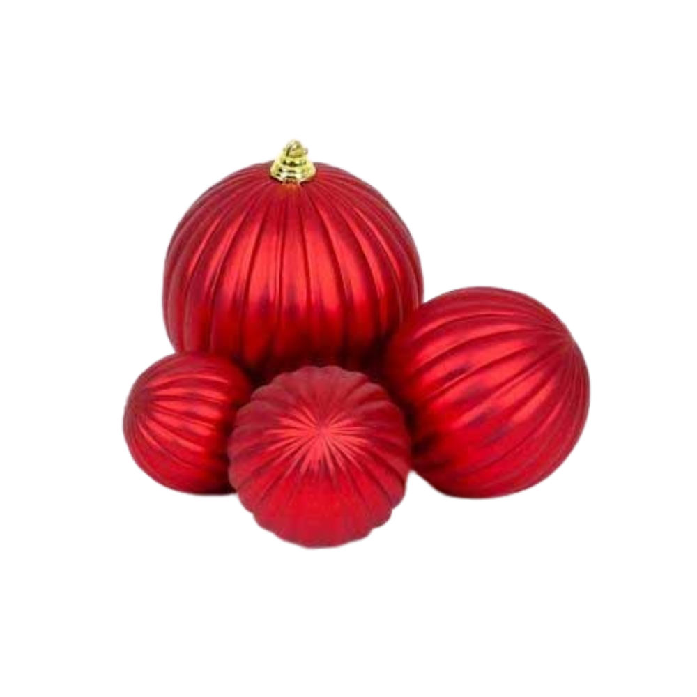 BURGUNDY MATTE PLEATED ORNAMENTS (PREORDER)