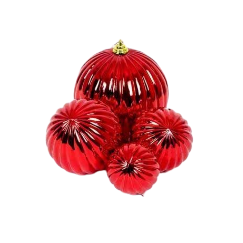 BURGUNDY SHINY PLEATED ORNAMENTS (PREORDER)