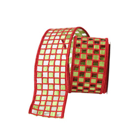 Buy red-and-lime CHECKER LACE 2.5" (PREORDER)