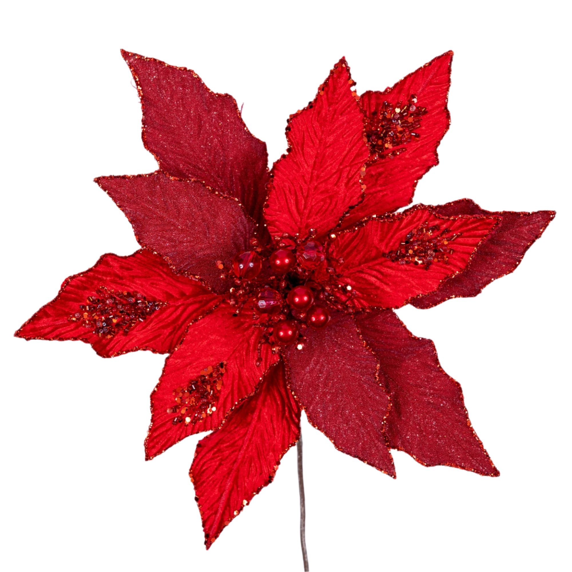 FESTIVE POINSETTIA CLIP (IN STOCK)